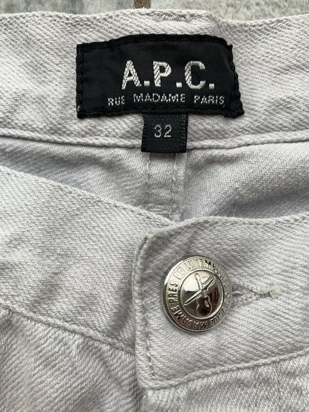 APC Rue Madame Paris Jeans Light Grey Off white W32 Button Up Fly - Picture 3 of 5